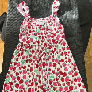 Strawberry Print Kids Dress